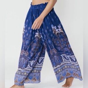 Free People Blue Wide Leg Pants